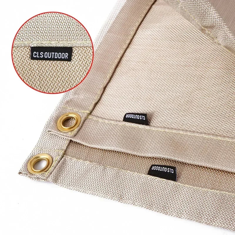 CampVita Tapis de Protection Contre le Feu pour Camping | Résistant à la Chaleur & Ignifuge | Idéal pour Barbecue & Feu de Camp | Fibre de Verre Beige