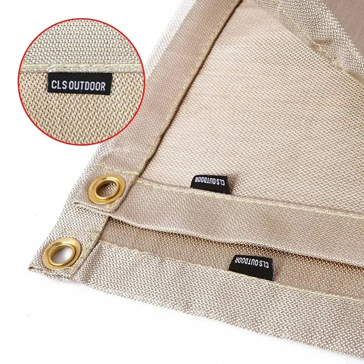CampVita Tapis de Protection Contre le Feu pour Camping | Résistant à la Chaleur & Ignifuge | Idéal pour Barbecue & Feu de Camp | Fibre de Verre Beige