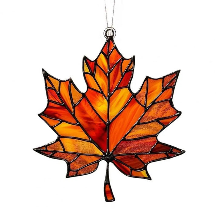 AutumnGlow | Attrape-soleil en feuille d'érable | Décoration de fenêtre et mur en acrylique | Jeu de lumière automnal 10×8 cm