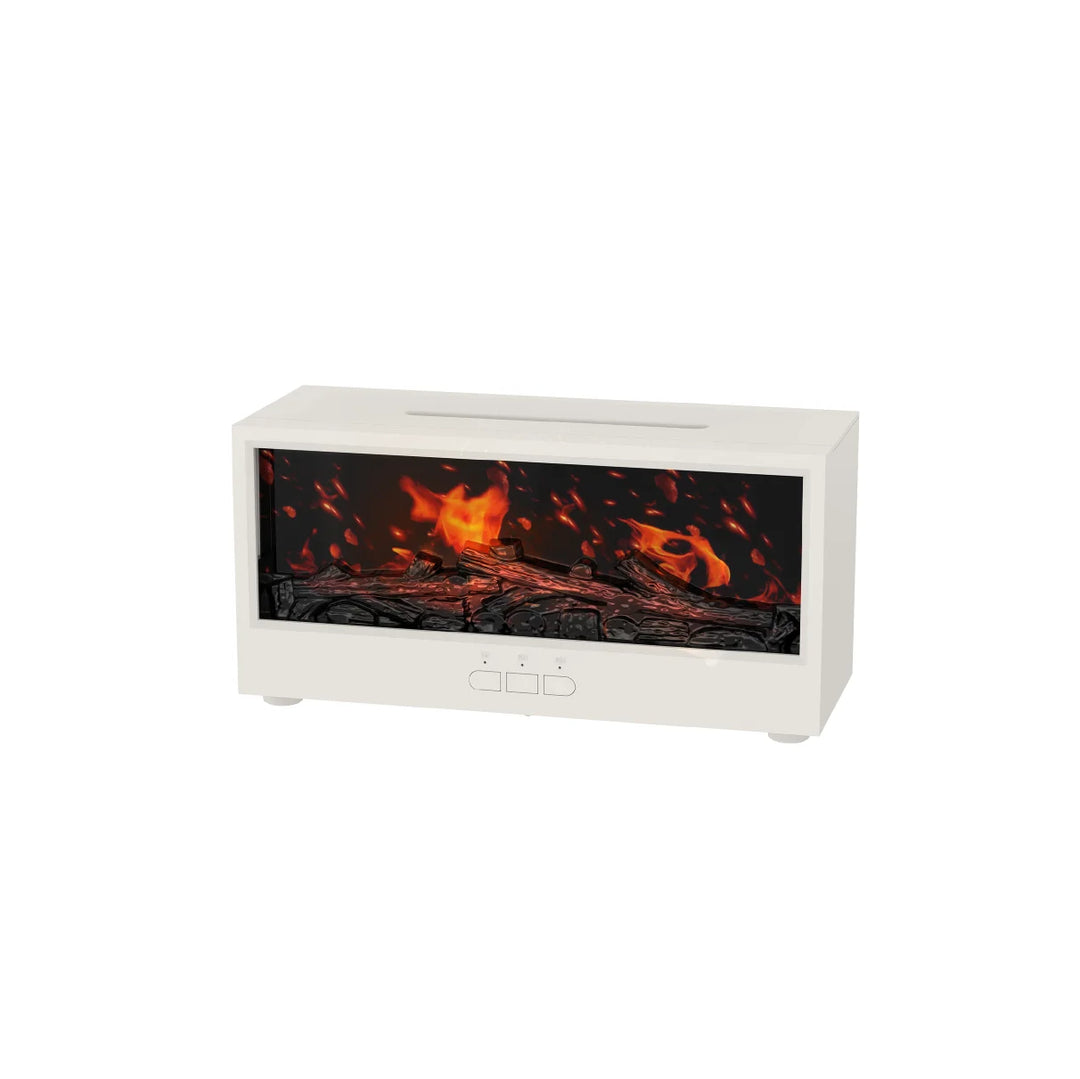 Diffuseur d'arôme Flamora Kamin | Humidificateur de 150 ml avec effet flamme LED & télécommande | Mode sans eau avec arrêt automatique | Diffuseur d'huile parfumée