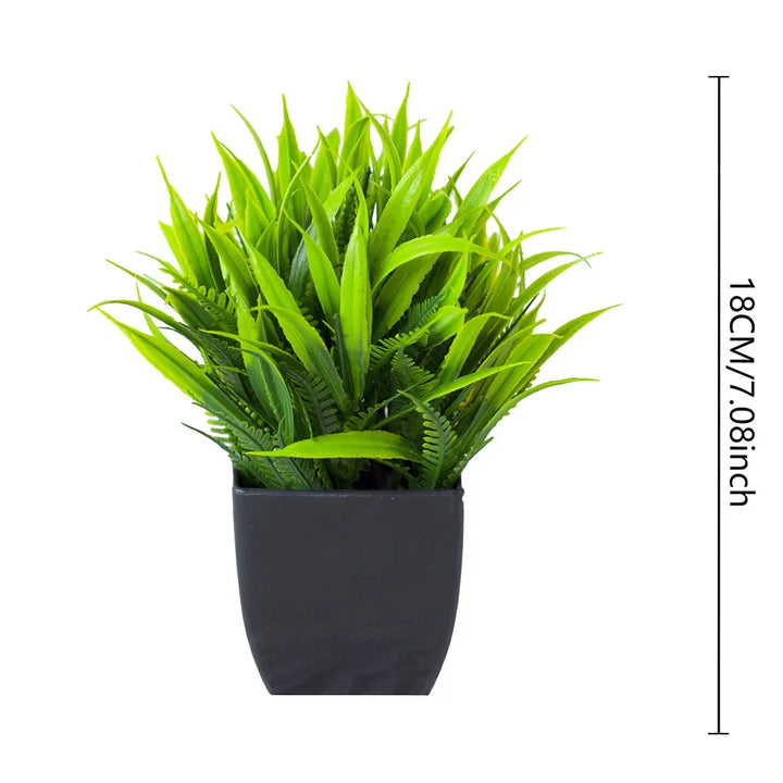 Plante artificielle d'eucalyptus Leafora dans un pot noir | Mini plante décorative | Pour table, salle de bain & bureau