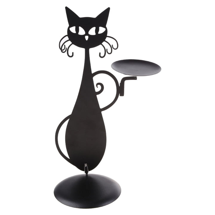 Bougeoir NoctiCat | Design Vintage Chat | Fer Noir | Protecteur & Élégant