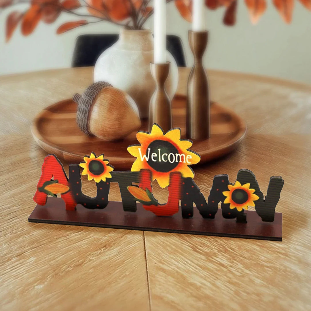 Décoration en bois AutumnCharm | Élément décoratif de Thanksgiving | Décoration d'intérieur et de table automnale