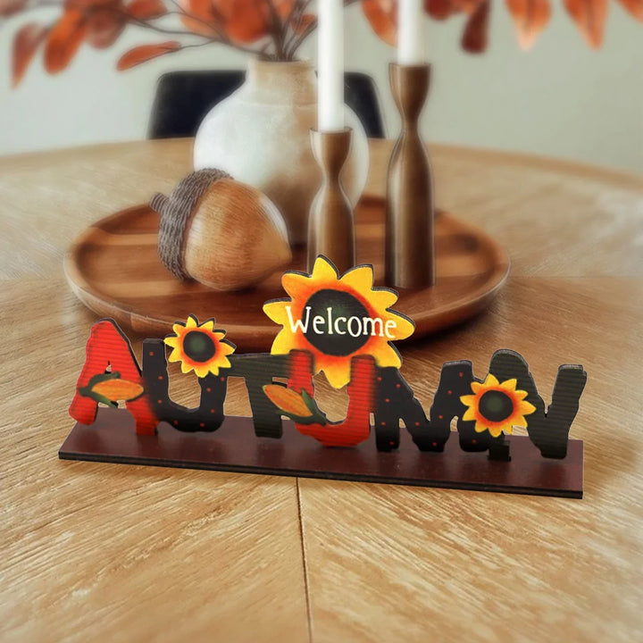 Décoration en bois AutumnCharm | Élément décoratif de Thanksgiving | Décoration d'intérieur et de table automnale