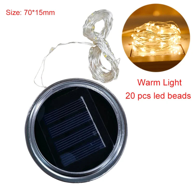 LumiDeck Solar-Couvercle Guirlande Lumineuse | Étanche & Commandée par la Lumière | Pour Décoration en Verre & Éclairage de Jardin