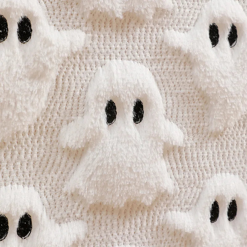 Nappe HauntLuxe | Broderie Citrouille & Fantôme | Design 3D | Décoration Halloween de Luxe