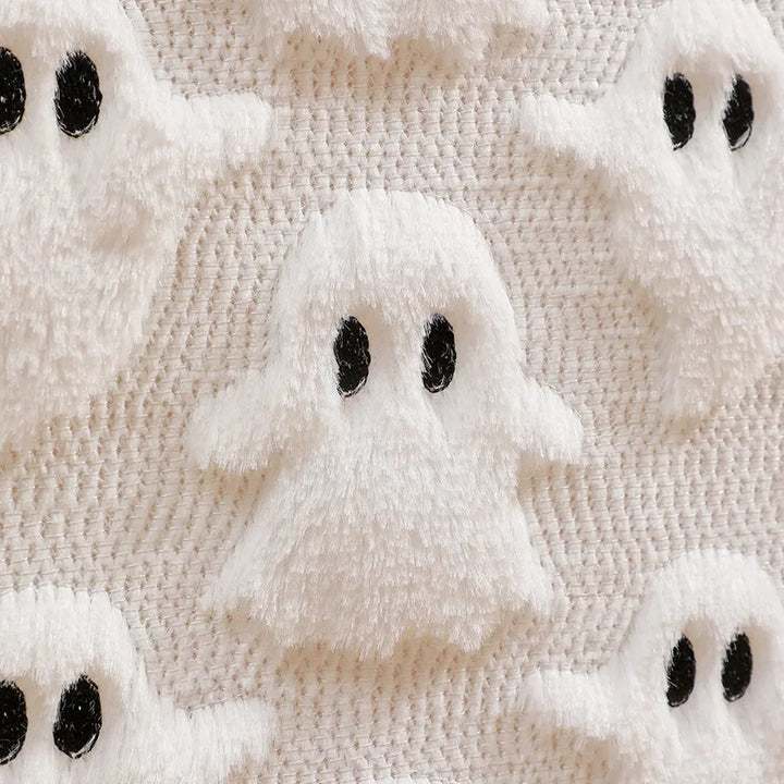 Nappe HauntLuxe | Broderie Citrouille & Fantôme | Design 3D | Décoration Halloween de Luxe