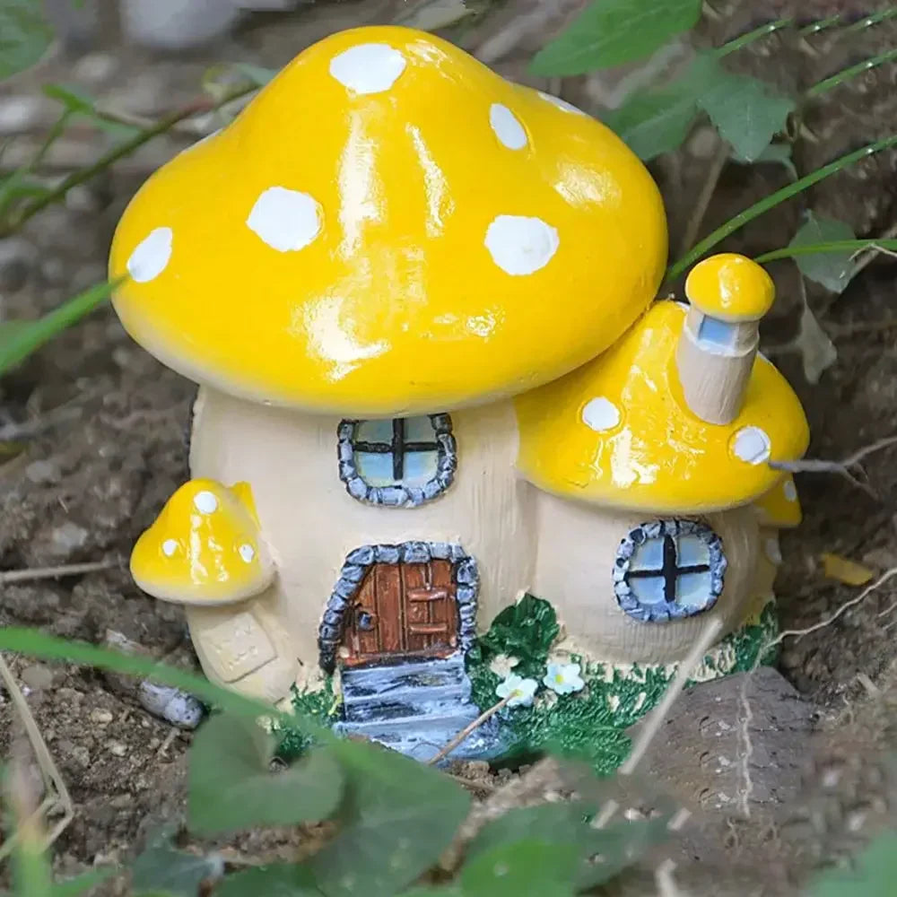MycoFairy Home | Maison de champignon miniature | Figurine en résine | Décoration de jardin féerique & Terrarium | Fait main