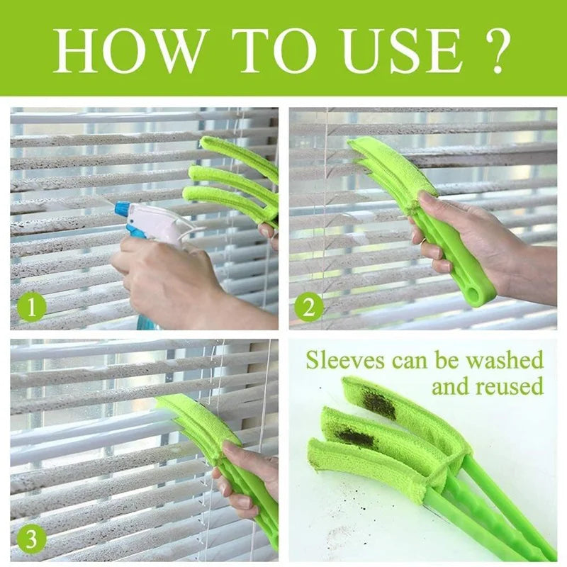 CleanBreeze | Nettoyeur de stores et de grilles de ventilation | Brosse en microfibre avec poignée | 21 × 2,2 cm