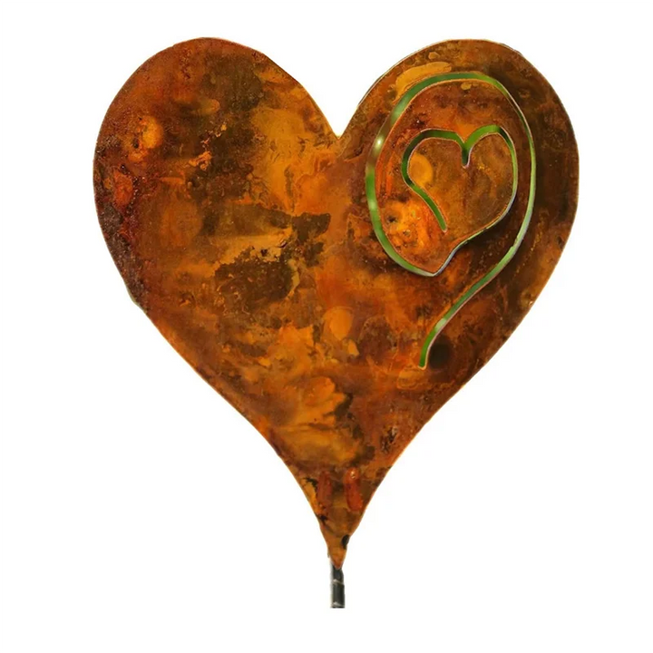 MEMORIS Cœur-Mémorial | Métal résistant aux intempéries | Souvenir de proches | 19 × 19 × 24 cm