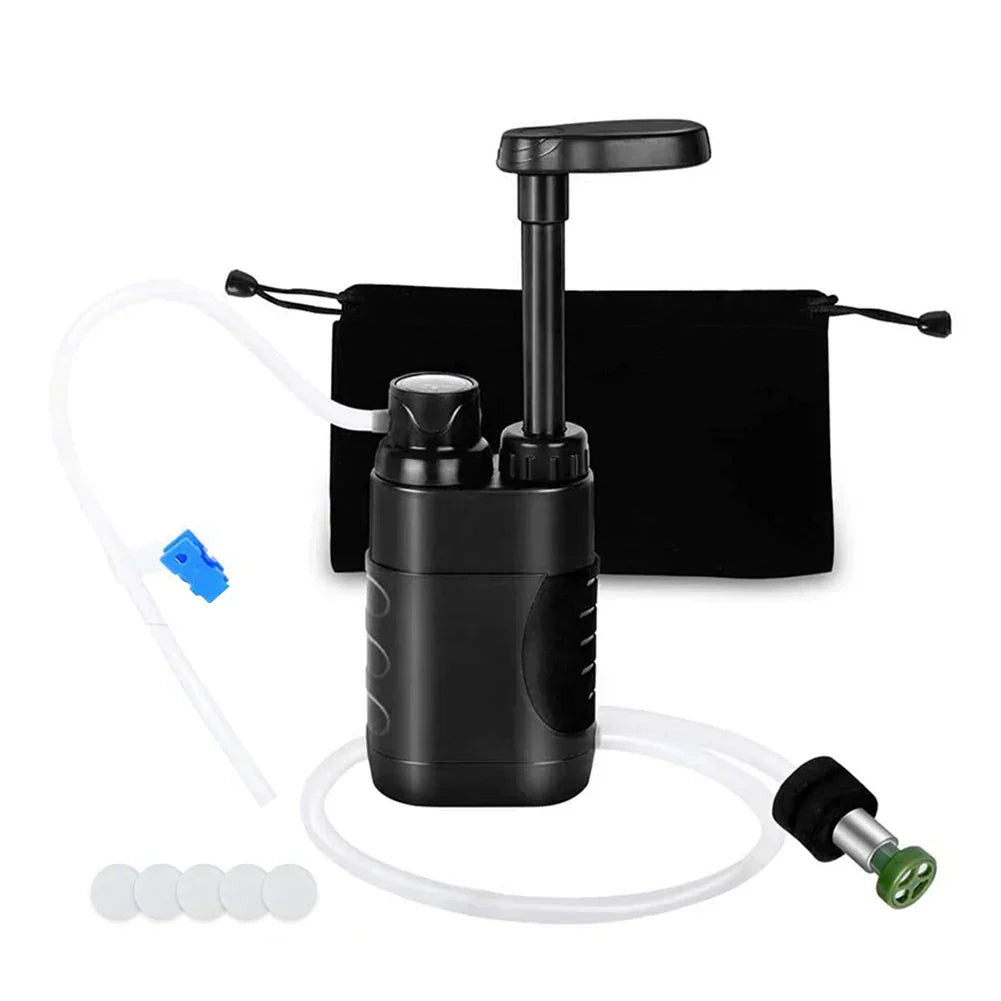 Filtre à eau extérieur PureTrek Survival | Capacité de filtration de 5000 L | Système de filtration en 4 étapes | Compact et robuste