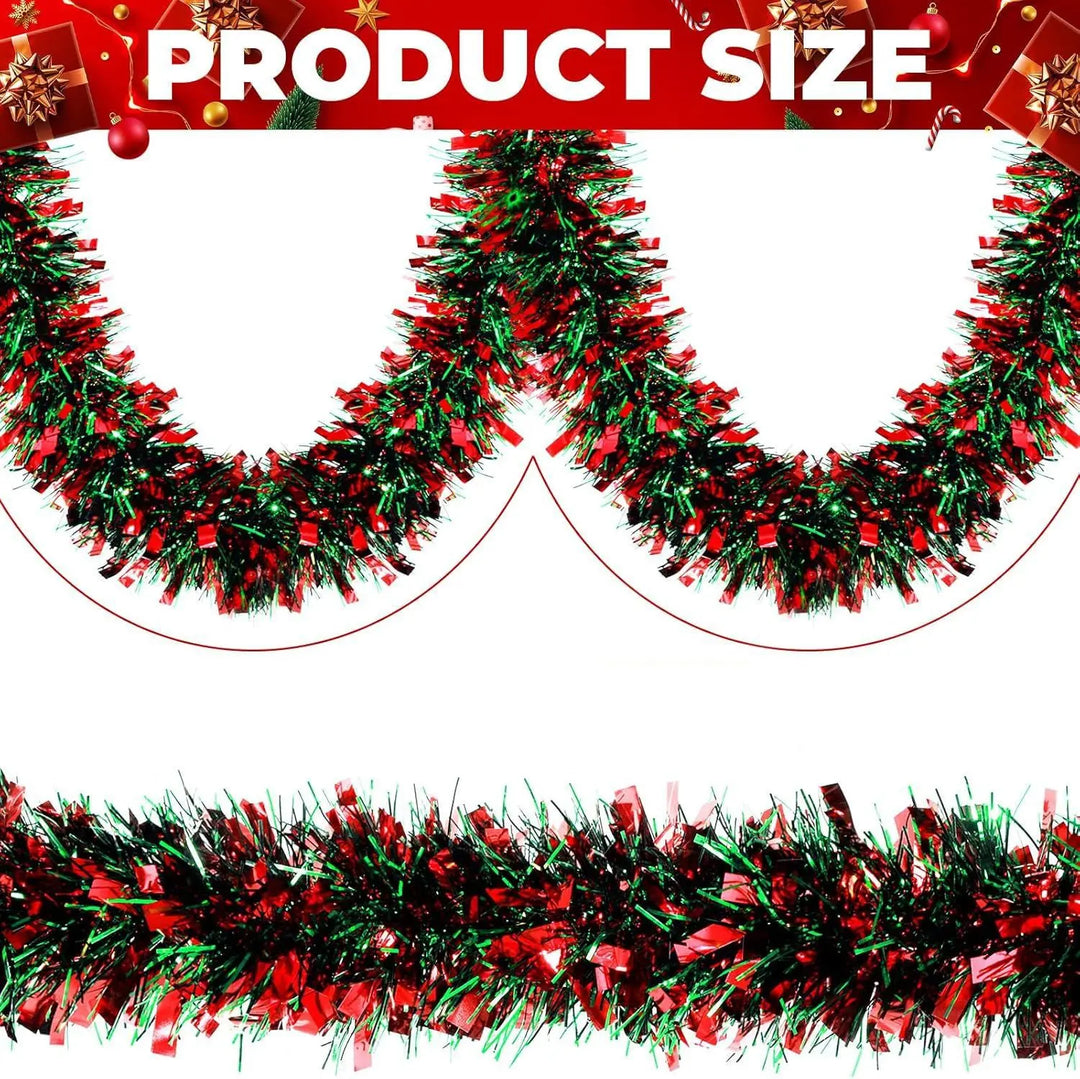 Guirlande de Noël FrostGlanz | 2 m de lametta flocon de neige | Paillettes métalliques | Décoration pour arbre, plafond et fête
