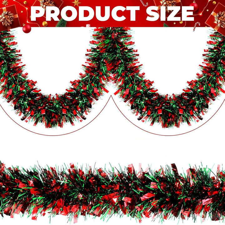 Guirlande de Noël FrostGlanz | 2 m de lametta flocon de neige | Paillettes métalliques | Décoration pour arbre, plafond et fête