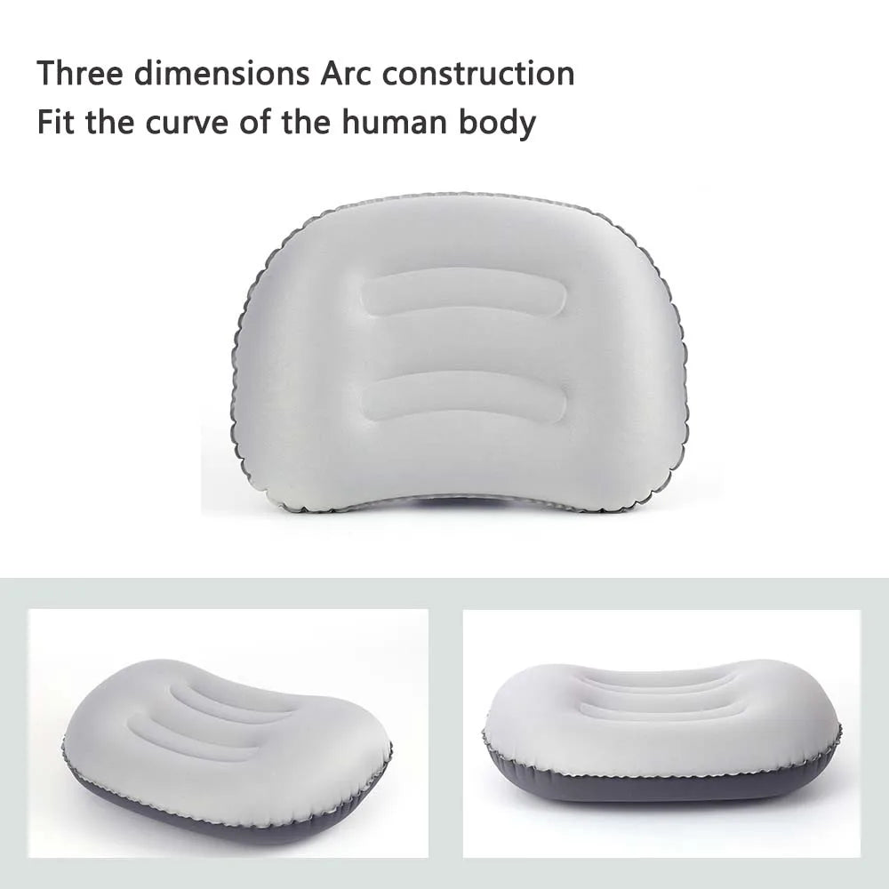 AirNest Coussin de Camping Gonflable | Compressible & Pliable | Support de Cou pour Camping, Randonnée & Voyage