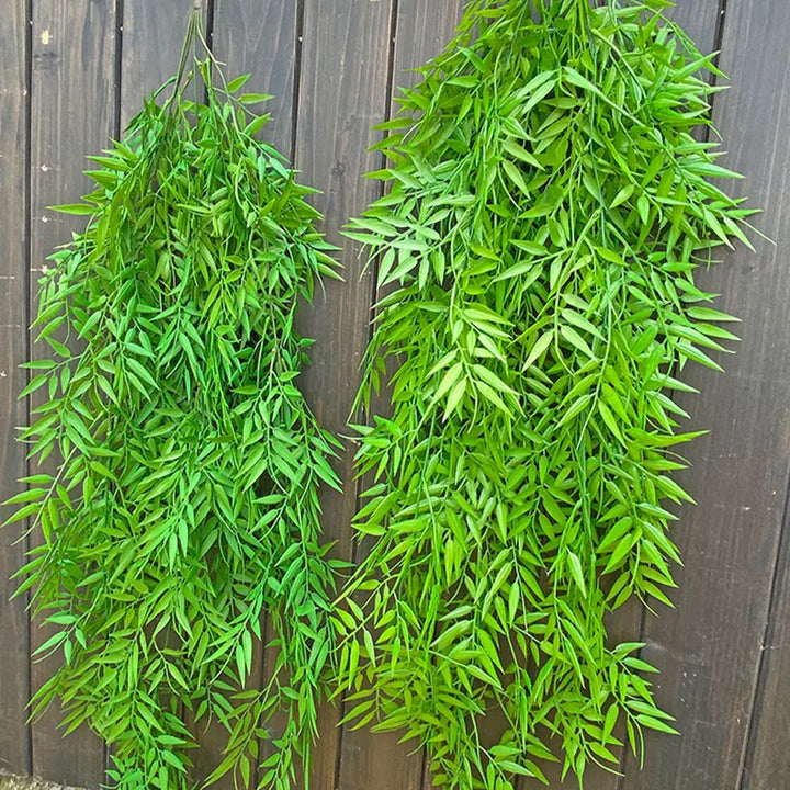 Plante suspendue artificielle | Feuilles de bambou et de saule tropicales | 80–105 cm | Décoration murale et de jardin