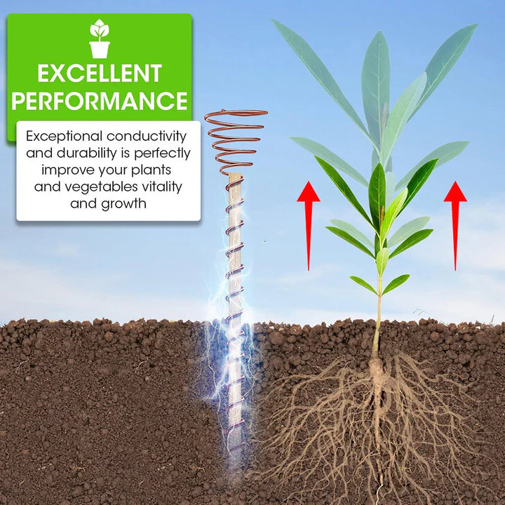 VerdoraFlux Électroculture Antennes de Plantes | Tiges de Croissance en Cuivre pour Jardins & Plantes en Pot | Promotion de la Croissance des Plantes sans Engrais