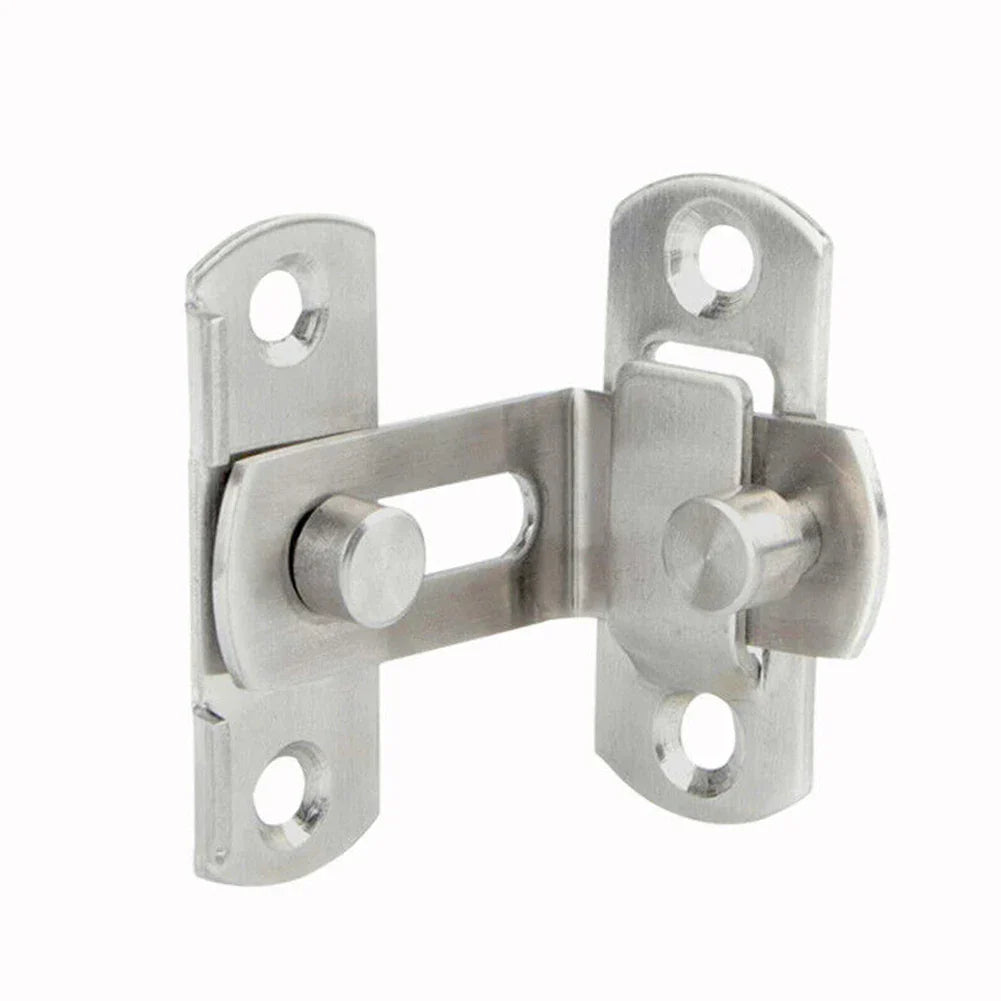Verrou à pêne en acier SteelGuard 90Secure | Verrou à pêne à 90° en acier inoxydable | Pour portes coulissantes, armoires et caves à vin | 7,6 cm