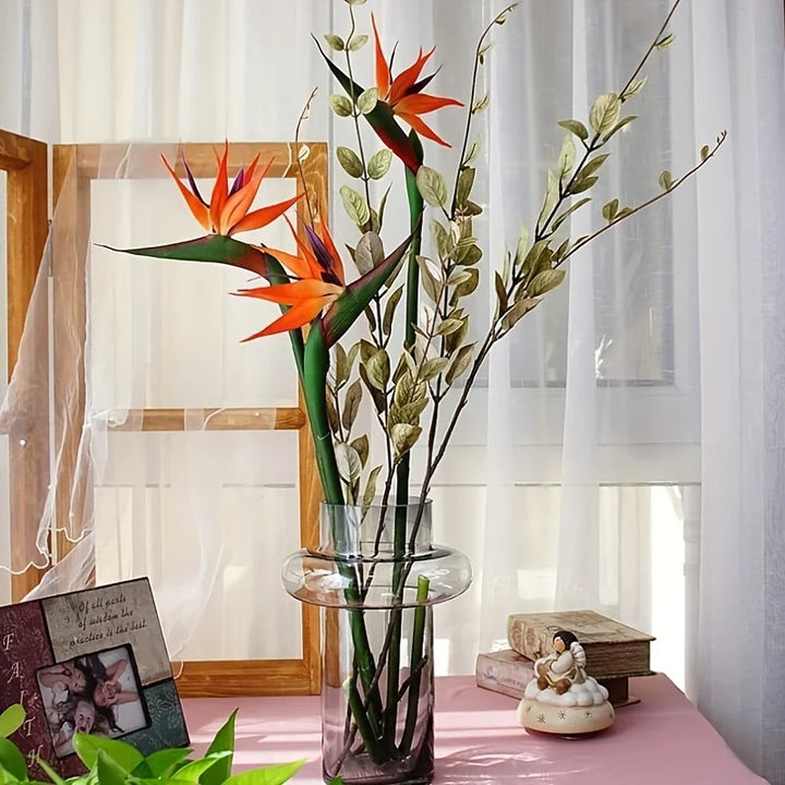 Floriva Ensemble de 3 Fleurs Artificielles de Strelitzia | Fleurs Oiseau de Paradis | Tiges de 24,5 cm | Décoration pour la Maison, Bureau & Événements