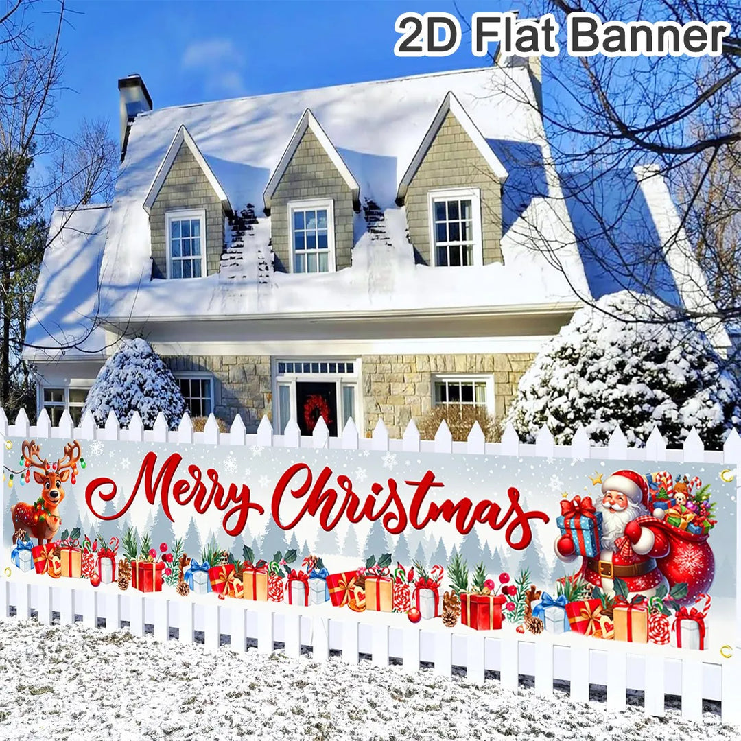 Bannière de Noël FestiJoy | Joyeux Noël & Bonne Année 2025/2026 | Décoration intérieure & extérieure | Résistante aux intempéries & Réutilisable