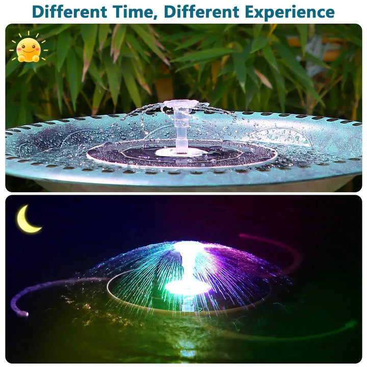 Pompe de Fontaine Solaire Solavera 6,5W | Avec LED & Batterie 5000mAh | 16 Buses | Pour Étang & Jardin
