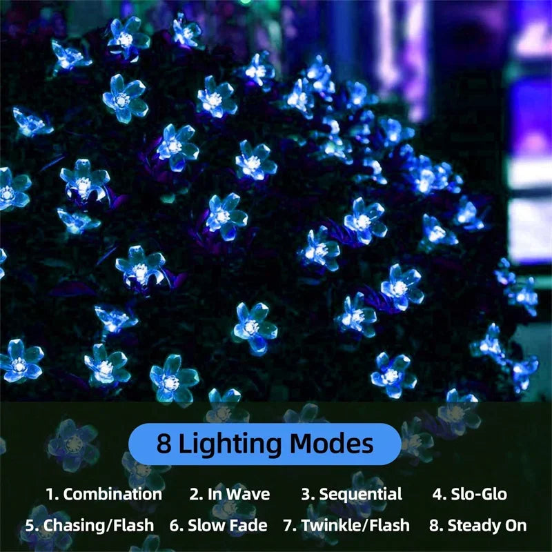LumiSola Guirlande lumineuse solaire | 20–100 LEDs | Blanc chaud, Blanc ou RGB | 8 modes | Pour jardin & balcon | 5–12m