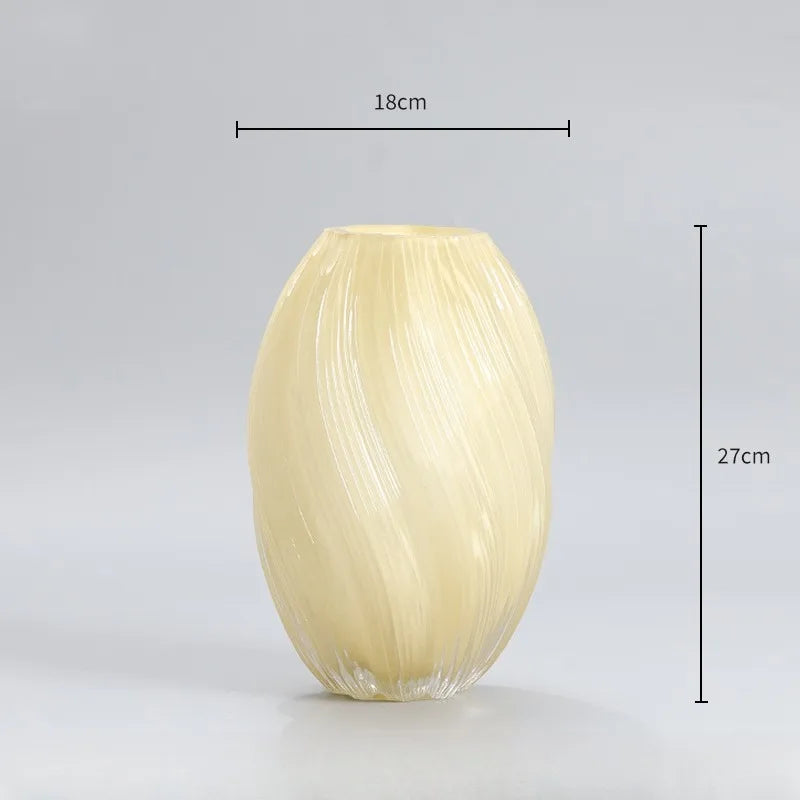 Vase en Verre | TwistDesign | Design Torsadé | Moderne & Élégant | Pour Fleurs Séchées & Décoration