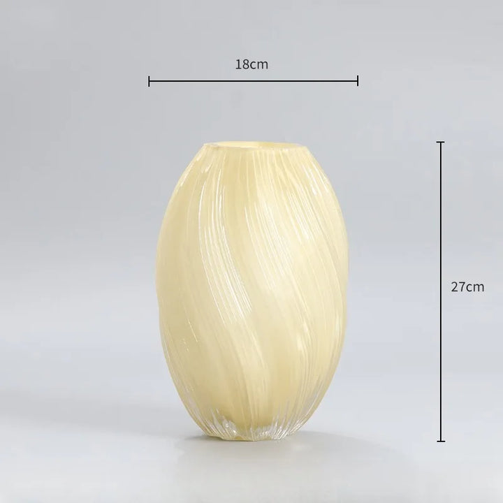 Vase en Verre | TwistDesign | Design Torsadé | Moderne & Élégant | Pour Fleurs Séchées & Décoration