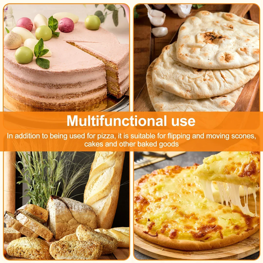 BakeLifter | Pelle à pizza avec poignée en bois | Antiadhésif & Léger | Pour pizza, pain & gâteaux | 16,5–30 cm