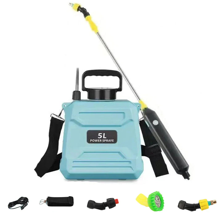 SPRAYMATE Pro Pulvérisateur à batterie | Bouteille pulvérisatrice de 5 L à épaule | Chargement USB & Buse réglable | Pour jardin, nettoyage & désherbage
