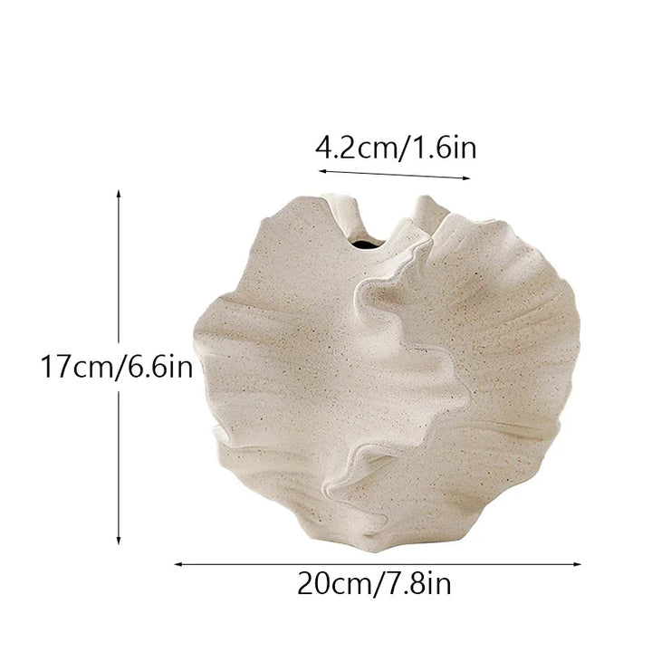 Scandiva | Vase en céramique en forme de corail | Design nordique | Beige mat