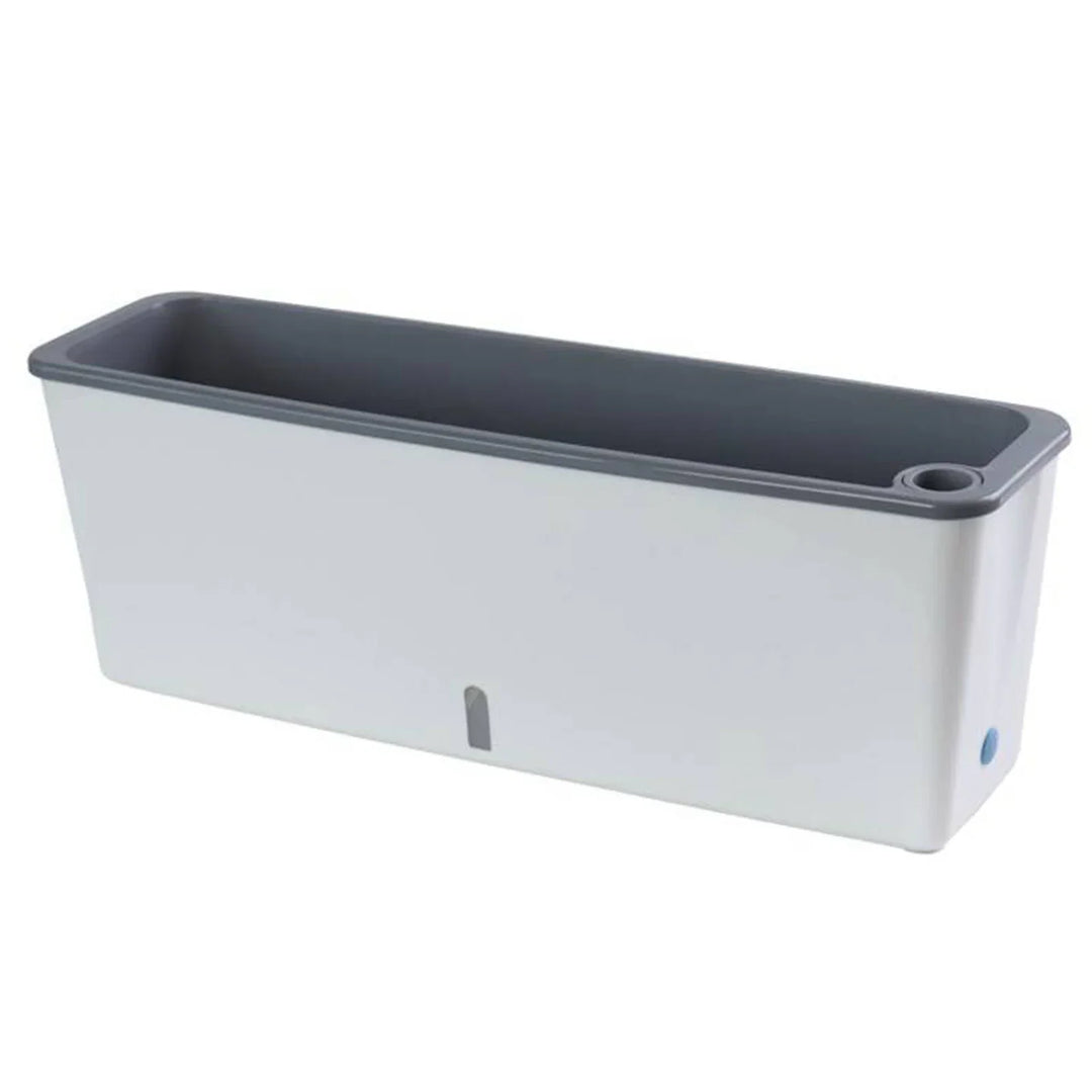 AquaBloom | Pot de fleurs auto-arrosant | Avec indicateur de niveau d'eau | 43,5 × 12 × 11 cm
