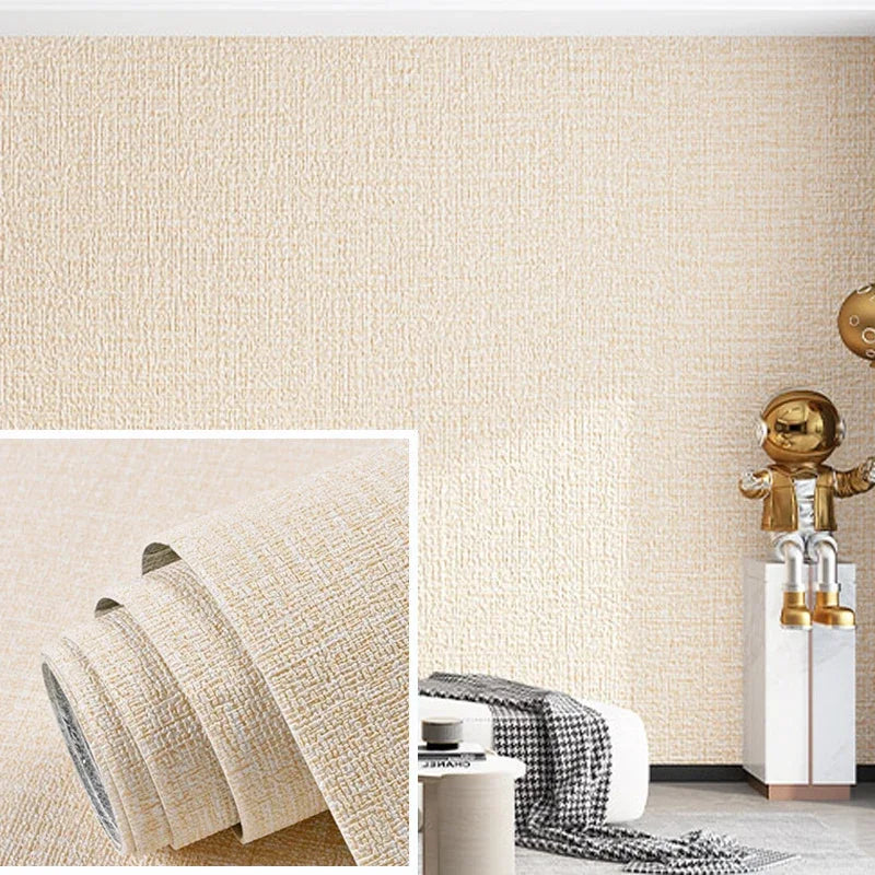 Papier peint 3D en lin autocollant Linovera | Imperméable, résistant à la moisissure & amortissant | Idéal pour le salon, la chambre & la cuisine
