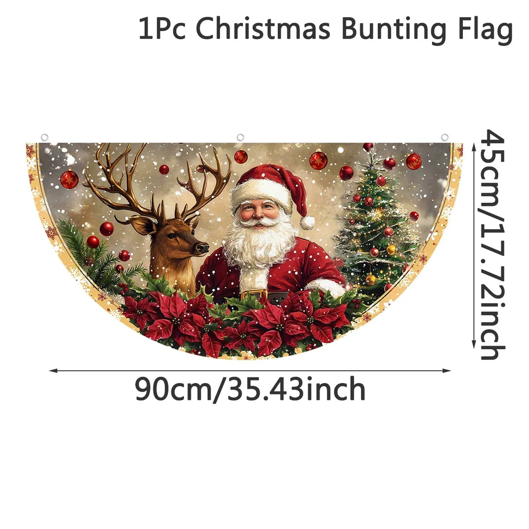 Bannière de Noël Festona en Demi-Cercle | Extérieur & Intérieur | Résistante aux Intempéries & Réutilisable | Noël & Nouvel An 2026