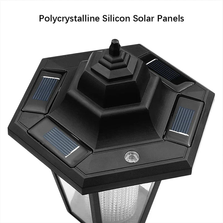 Lampe de jardin solaire Solara | Design hexagonal | Blanc chaud & froid | Durée d'éclairage de 8h | Résistante aux intempéries