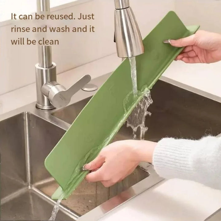 Ensemble de 2 protections anti-éclaboussures pour évier SplashBlock en silicone | Avec ventouse | 35×7 cm | Protection contre les taches d'eau dans la cuisine et la salle de bain