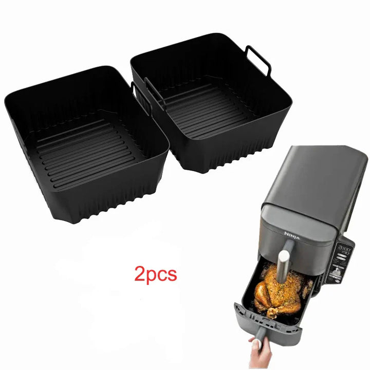CrispyMate Insert en silicone | Pour friteuse à air chaud Ninja AF500UK | Réutilisable & Antiadhésif | 5,2 L & 10,4 L