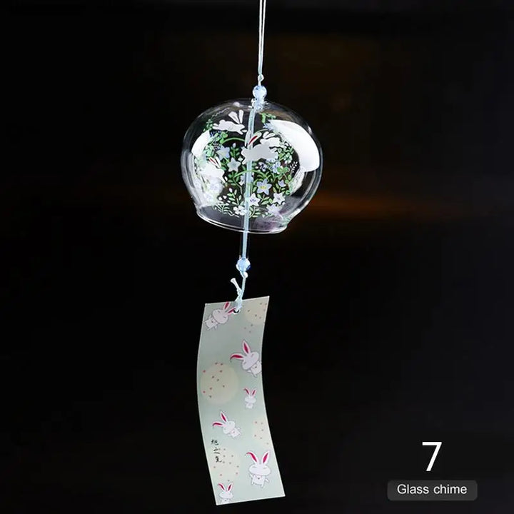 Cloche à vent en verre Hanabira | Style japonais | Son clair & pendentif décoratif | Fait à la main