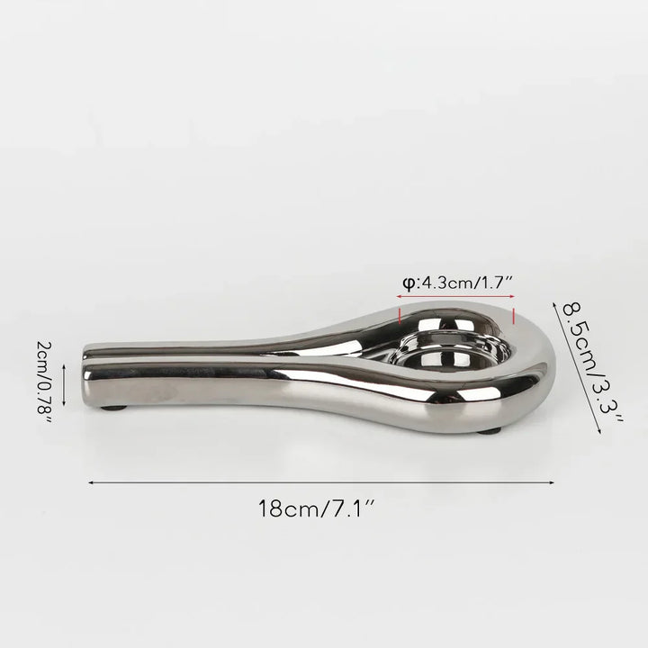 LUXORA Porte-bougie | Forme cylindrique | Argenté | Décoration moderne en céramique