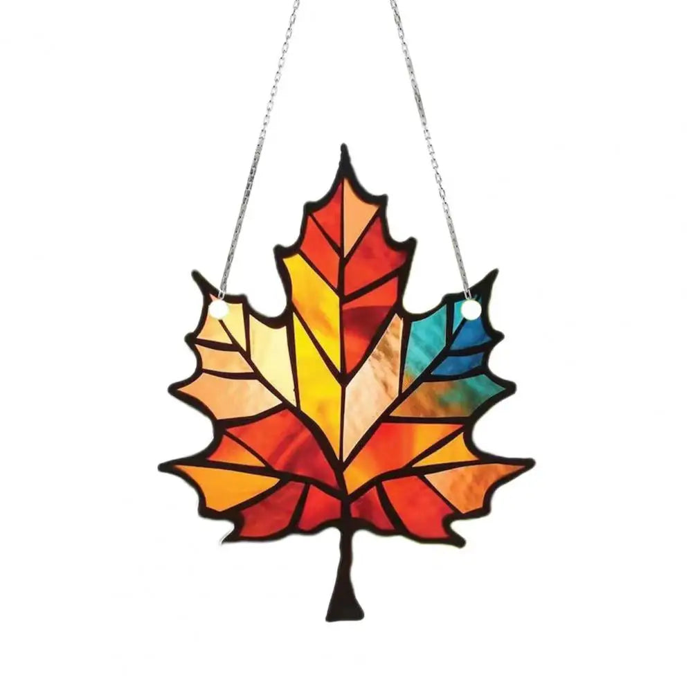 AutumnGlow | Attrape-soleil en feuille d'érable | Décoration de fenêtre et mur en acrylique | Jeu de lumière automnal 10×8 cm