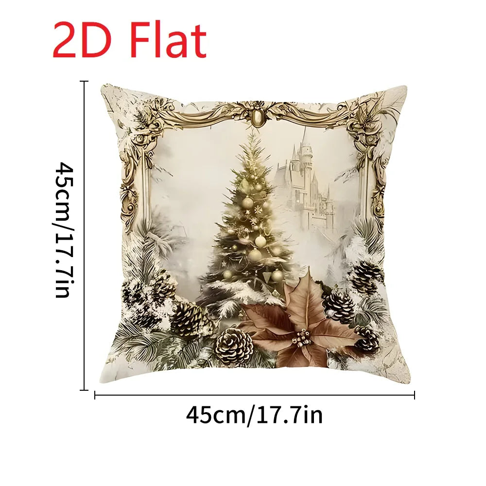 Nordzauber | Housse de coussin de Noël | Blanc avec motif « Happy 2026 » | 45 × 45 cm | Décoration festive pour canapé, lit & voiture