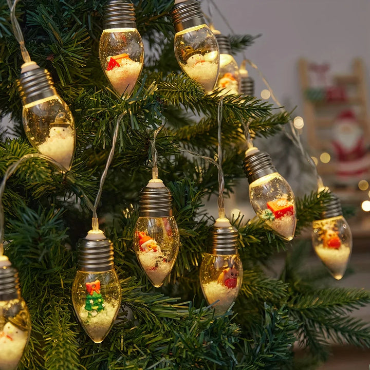 Guirlande lumineuse LED « FrostyGlow » | 2 m | 10 LEDs | Fonctionne sur piles | Décoration de Noël & Nouvel An