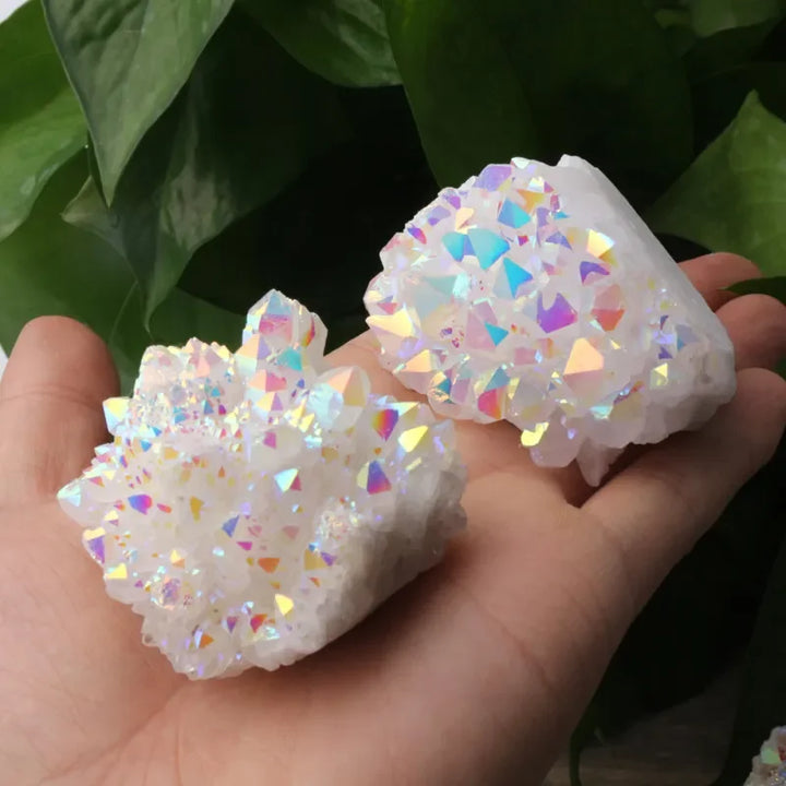 Groupe de Cristaux en Pierre Naturelle CrystalAura | Cristal Brut Blanc | Pierre de Décoration & de Guérison | env. 3–6 cm