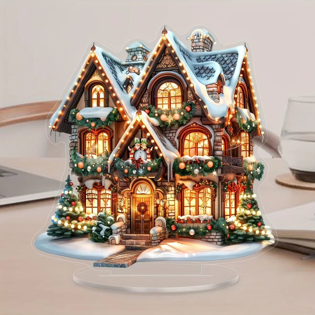Frostovia | Figurine de Noël | Décoration en acrylique traîneau avec le Père Noël | Design 2D | Décoration de table et de fête festive 2025