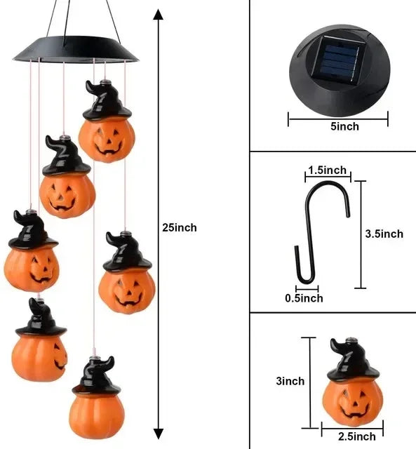 Solar-Windspiel LumiChime | LED à changement de couleur | Résistant aux intempéries & Autonome | Pour jardin, balcon & salon