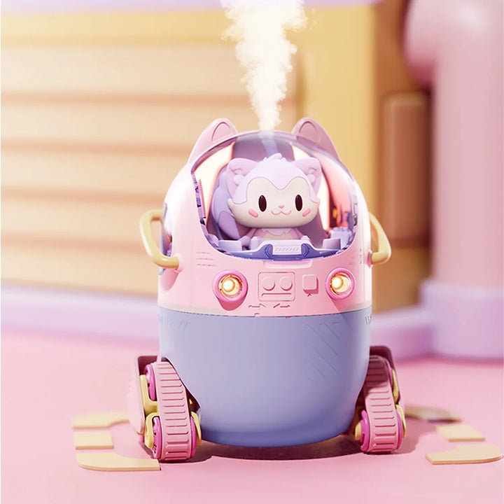 AstroMist Humidificateur d'air | Design Astronaute & Capsule spatiale | Lumière d'ambiance LED | 220 ml | 11 × 11 × 11,9 cm