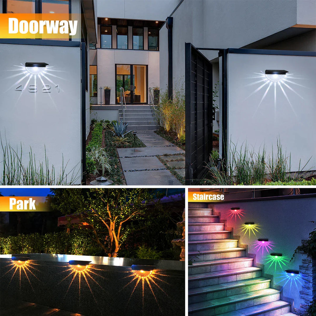Lampes solaires à LED Lumora Step | Changement de couleur ou blanc chaud | Résistantes aux intempéries IP44 | Pour escaliers, clôtures et terrasses