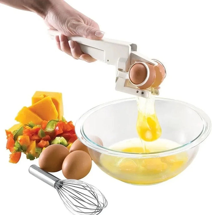 Eggacto Ouvre-œufs en Acier Inoxydable | Pour œufs crus & cuits | Propre & précis | 21,5 x 7,5 x 5,3 cm