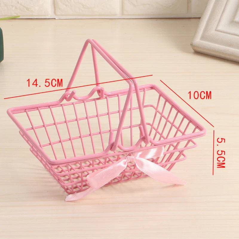 Deko-Métal Panier Roseliné CharmKorb | Panier de rangement en rose | En 3 tailles (S/M/L) | Pour cosmétiques, bureau & chambre d'enfant