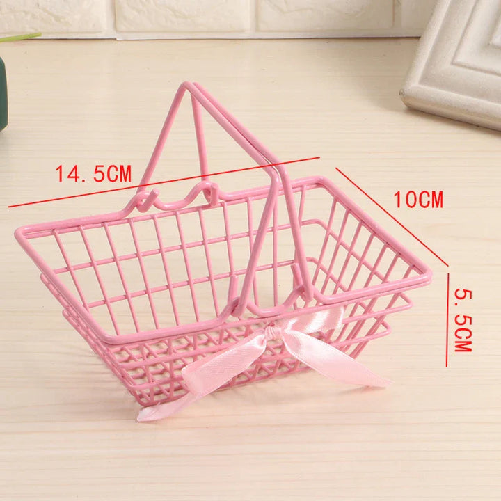 Deko-Métal Panier Roseliné CharmKorb | Panier de rangement en rose | En 3 tailles (S/M/L) | Pour cosmétiques, bureau & chambre d'enfant