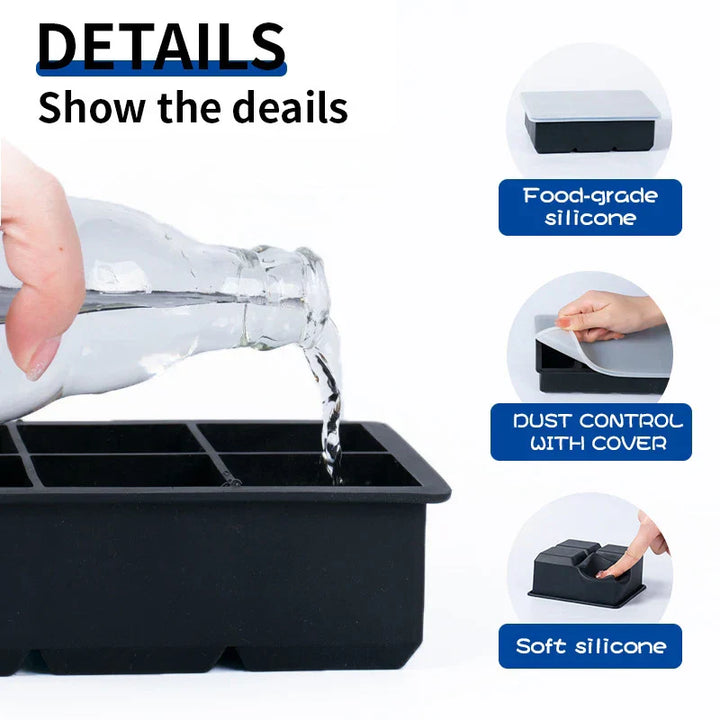 FrostForm Grand Moule à Glace en Silicone | Sans BPA & Flexible | Pour Glaces XXL, Cocktails & Cuisine | Facile à Nettoyer